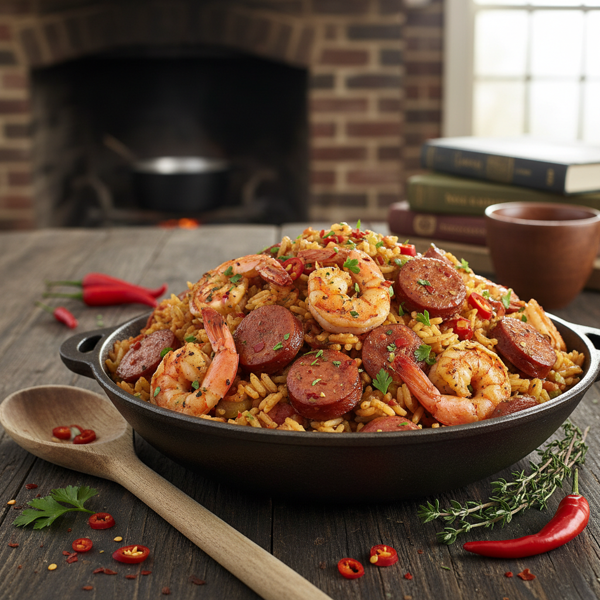 Spicy Shrimp and Sausage Jambalaya recipe