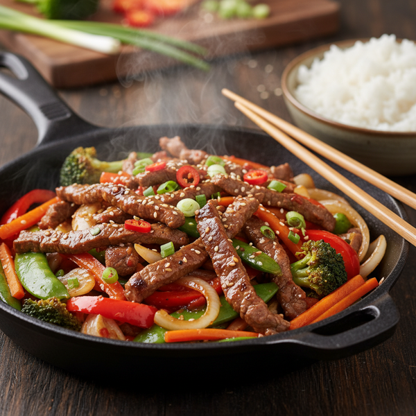 Spicy Sizzling Beef Stir-Fry recipe