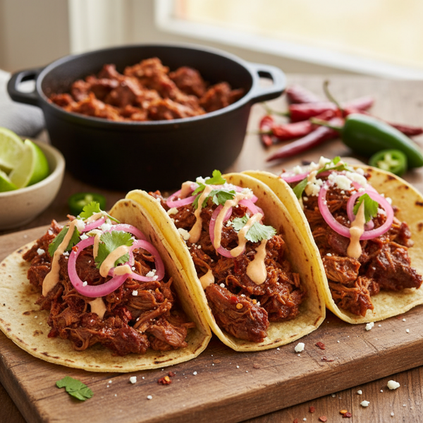 Spicy Slow-Cooked Beef Brisket Tacos recipe