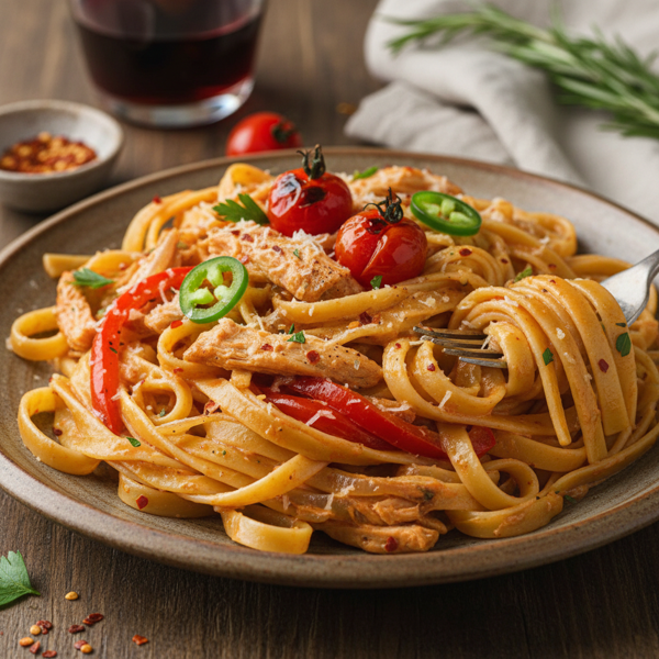 Spicy Smoked Turkey Fettuccine recipe