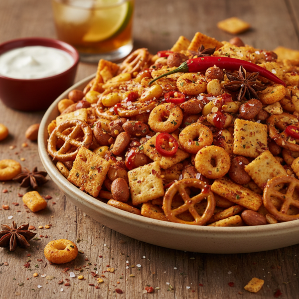 Spicy Snack Party Mix recipe