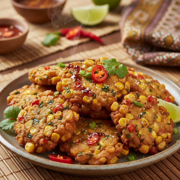 Spicy Southeast Asian Corn Fritters recipe