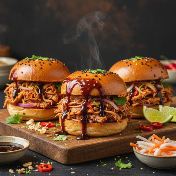 Spicy Southeast Asian Pork Sliders with Hoisin Drizzle recipe