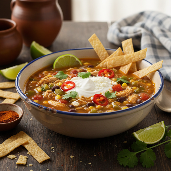 Spicy Southern Tortilla Chicken Soup recipe