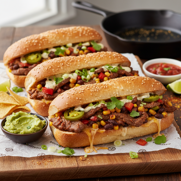 Spicy Southwest Beef Hoagies recipe