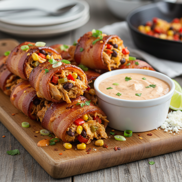 Spicy Southwestern Chicken Bacon Rolls recipe
