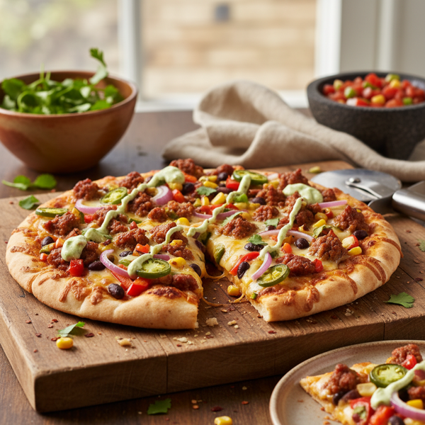 Spicy Southwestern Chorizo Pita Pizza recipe
