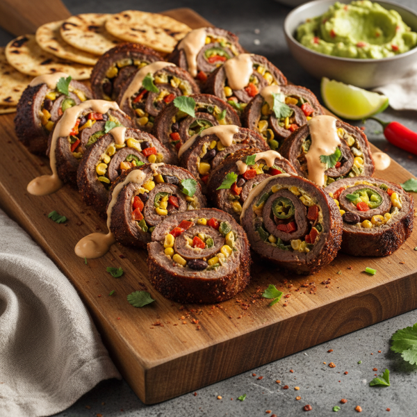 Spicy Southwestern Flank Steak Pinwheels recipe