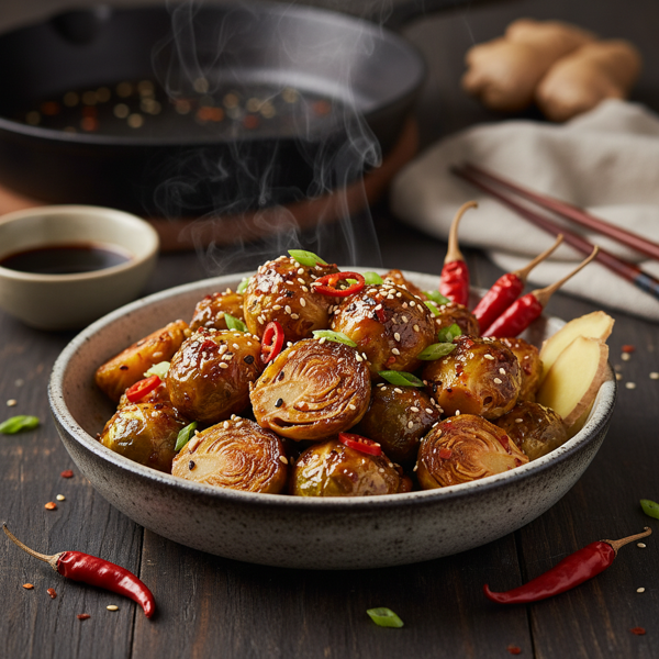Spicy Soy-Glazed Brussels Sprouts recipe