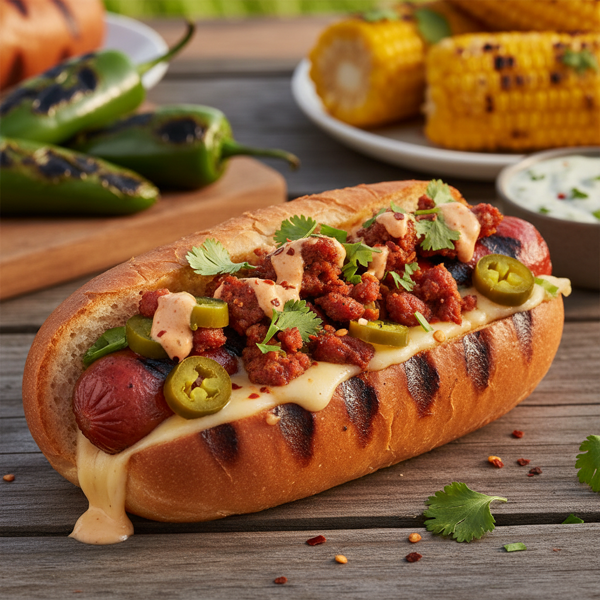 Spicy Stuffed Grilled Dogs recipe