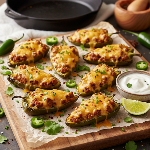 Spicy Stuffed Jalapeños with Fresh Herbs recipe