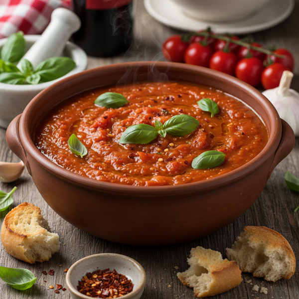 Spicy Sweet Basil Tomato Marinara recipe