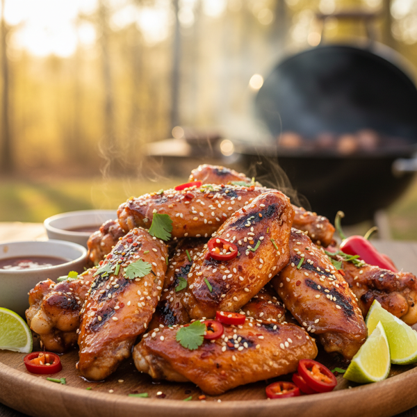 Spicy Sweet Grilled Chicken Wings recipe