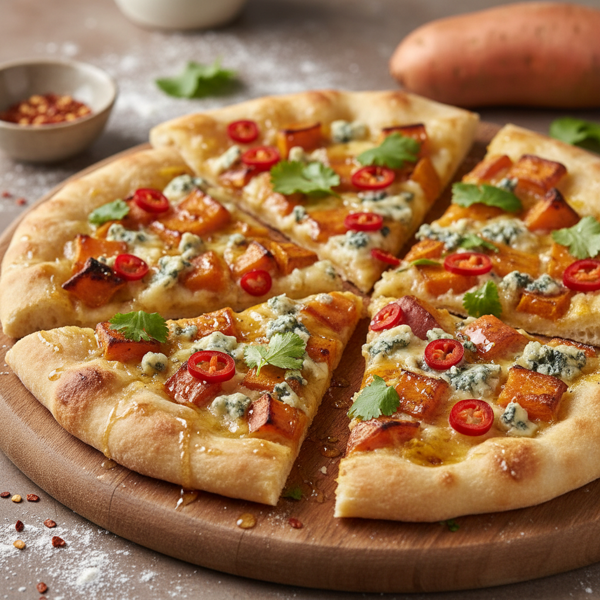 Spicy Sweet Potato & Blue Cheese Flatbread recipe