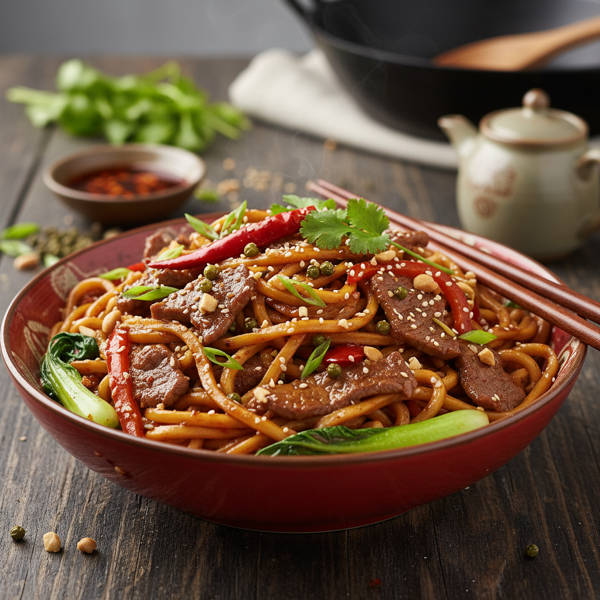 Spicy Szechuan Beef Noodle Stir-Fry recipe