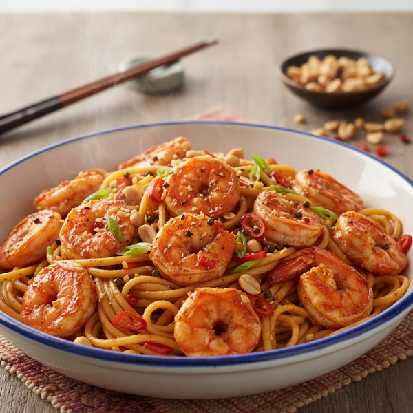 Spicy Szechuan Shrimp Pasta recipe
