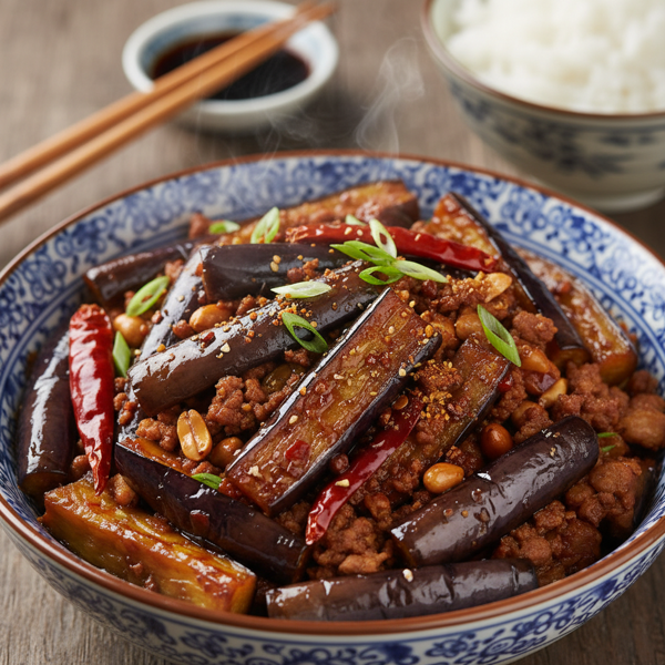 Spicy Szechwan Eggplant with Ground Pork recipe