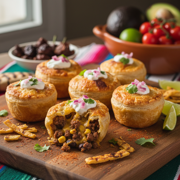 Spicy Taco Pot Pie Bites recipe