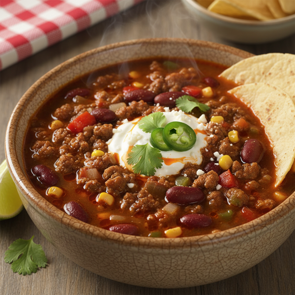 Spicy Tex-Mex Bean & Beef Soup recipe