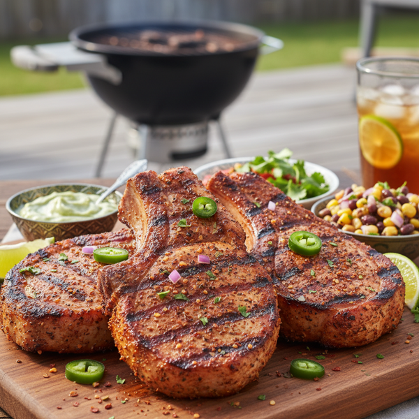 Spicy Tex-Mex Grilled Pork Chops recipe