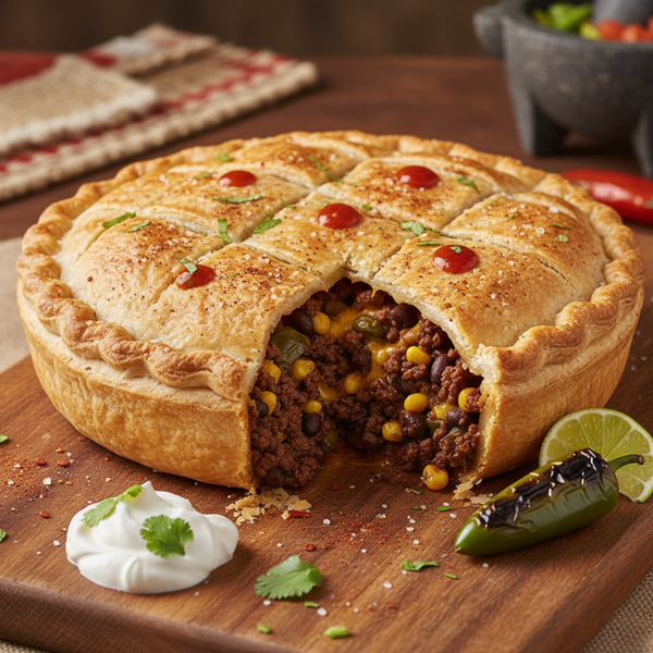 Spicy Tex-Mex Meat Pie recipe