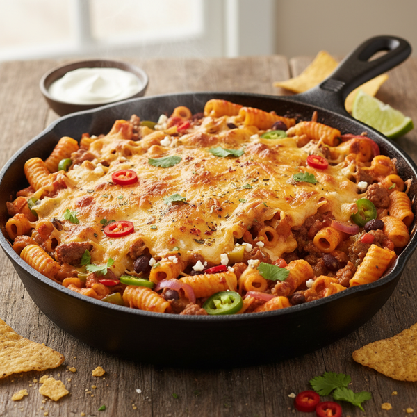 Spicy Tex Mex Cheesy Pasta Bake recipe