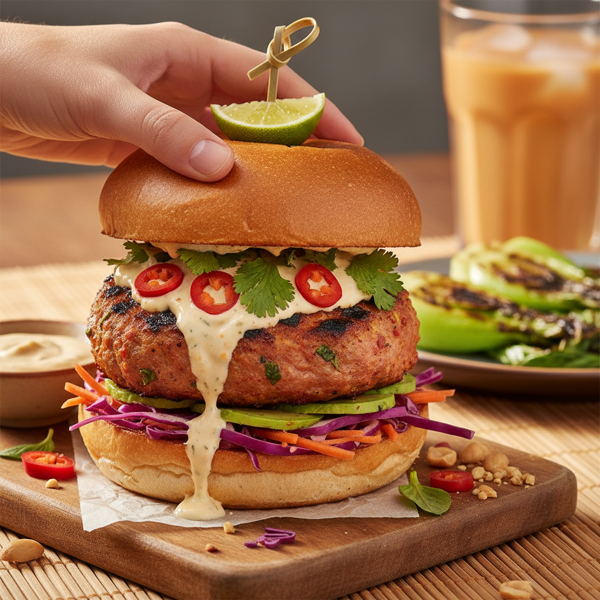 Spicy Thai-Inspired Turkey Burgers recipe