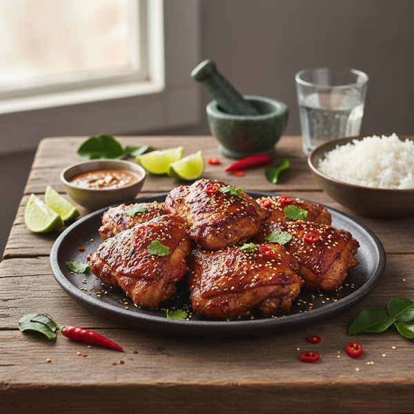 Spicy Thai Baked Chicken Thighs recipe