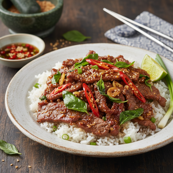 Spicy Thai Basil Beef Delight recipe