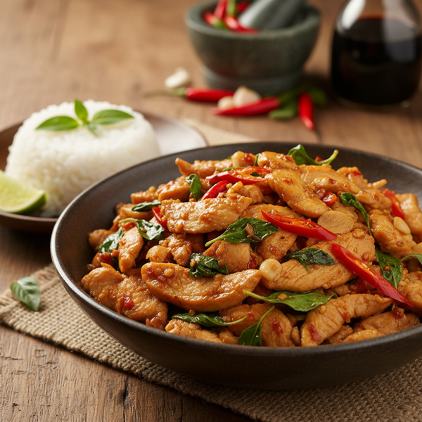 Spicy Thai Basil Chicken Stir-Fry recipe