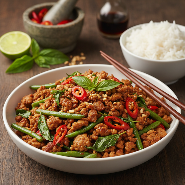 Spicy Thai Basil Turkey Stir-Fry recipe