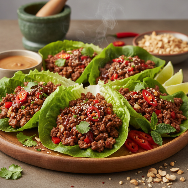 Spicy Thai Beef Lettuce Wraps recipe