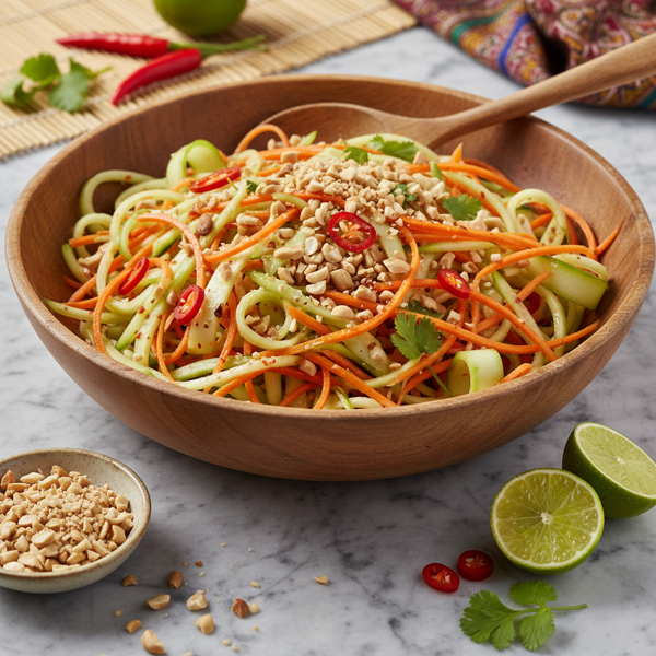 Spicy Thai Carrot and Cucumber Salad with Peanuts recipe