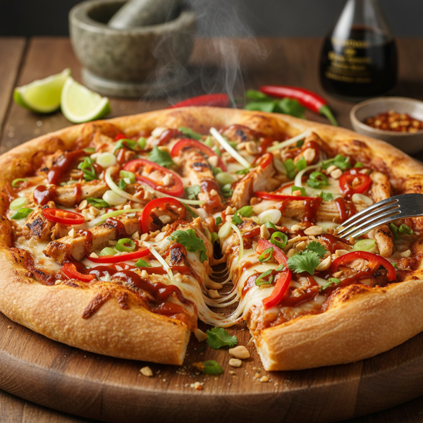 Spicy Thai Chicken Delight Pizza recipe