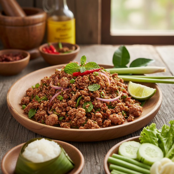 Spicy Thai Larb with Fresh Herbs recipe