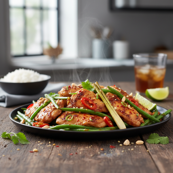 Spicy Thai Lemongrass Chicken with Crisp Green Beans recipe