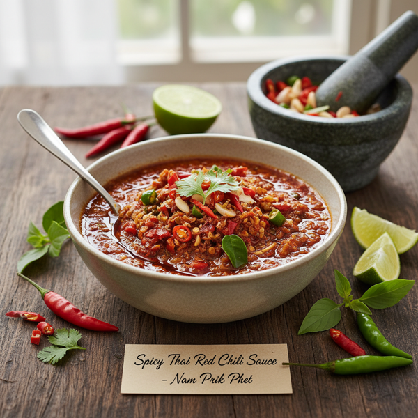 Spicy Thai Red Chili Sauce - Nam Prik Phet recipe