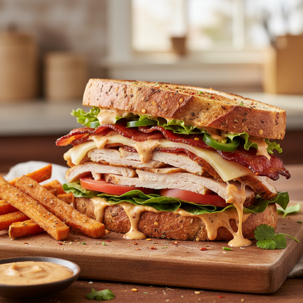 Spicy Turkey Bacon Bravo Sandwich recipe