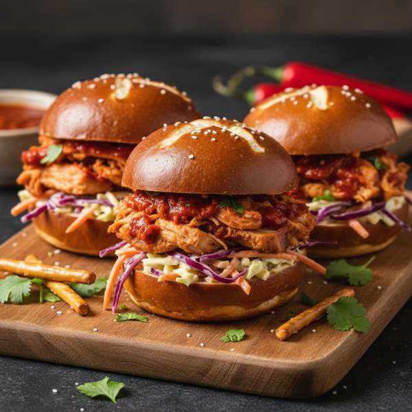 Spicy Turkey Coleslaw Pretzel Sliders recipe