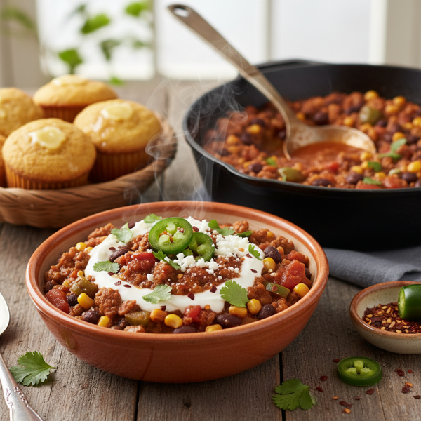 Spicy Turkey and Corn Chili Delight recipe