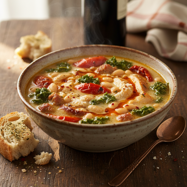 Spicy Tuscan Comfort Soup recipe