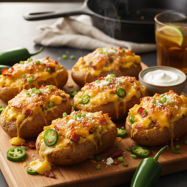 Spicy Twice-Baked Jalapeño-Stuffed Potatoes recipe