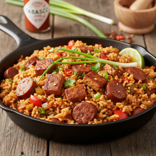 Spicy Vegan Tempeh Jambalaya recipe