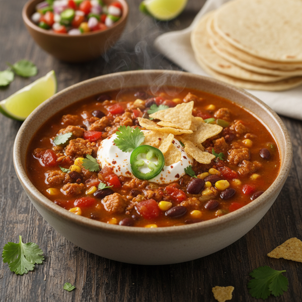 Spicy Vegetarian Taco Delight Soup recipe