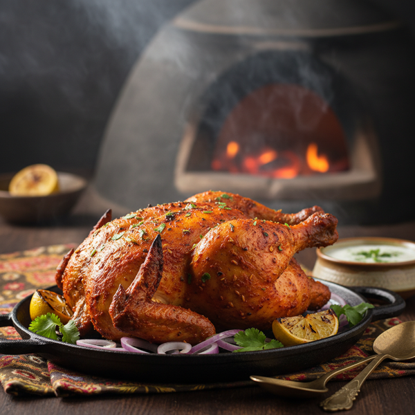 Spicy Whole Roasted Tandoori Chicken recipe