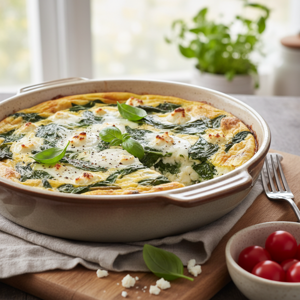 Spinach & Cheese Egg White Bake recipe