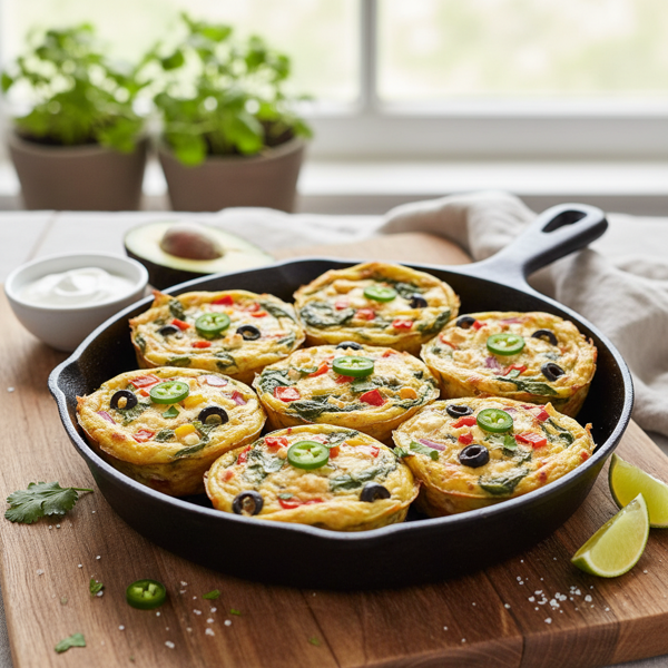 Spinach and Cheese Fiesta Frittatas recipe