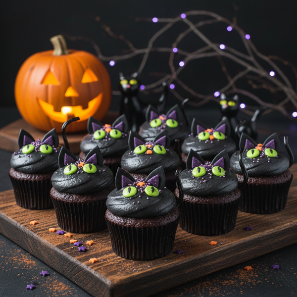 Spooktacular Black Cat Cupcakes recipe