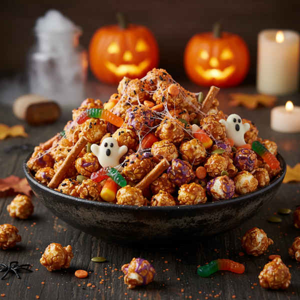 Spooktacular Halloween Caramel Corn recipe