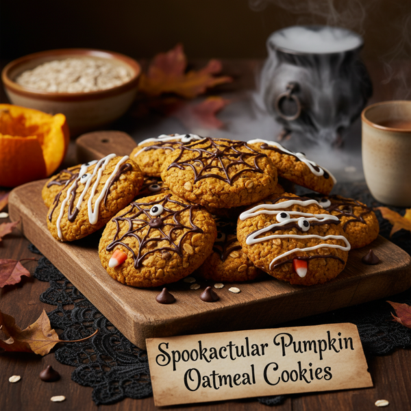 Spooktacular Pumpkin Oatmeal Cookies recipe